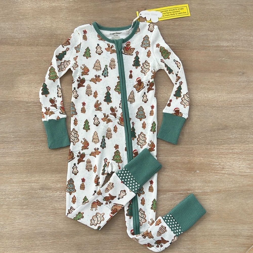 Angel Dear Bamboo Thermal Waffle Gingerbread Convertible Romper 0-3 18-24 months